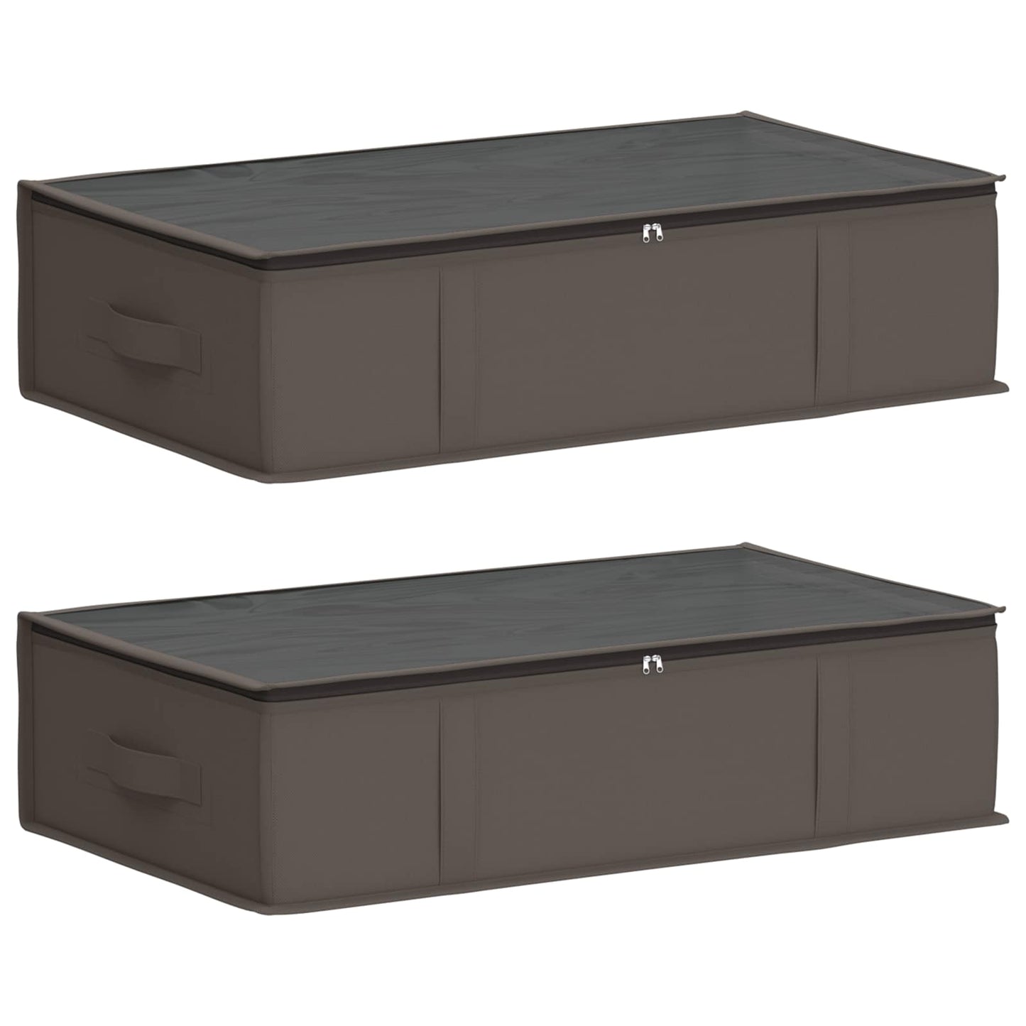 vidaXL Storage Box with Transparent Top Window 2 pcs Grey