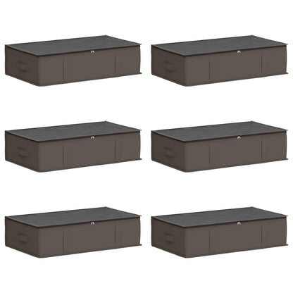 vidaXL Storage Box with Transparent Top Window 6 pcs Grey