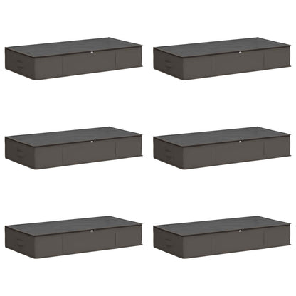 vidaXL Storage Box with Transparent Top Window 6 pcs Grey