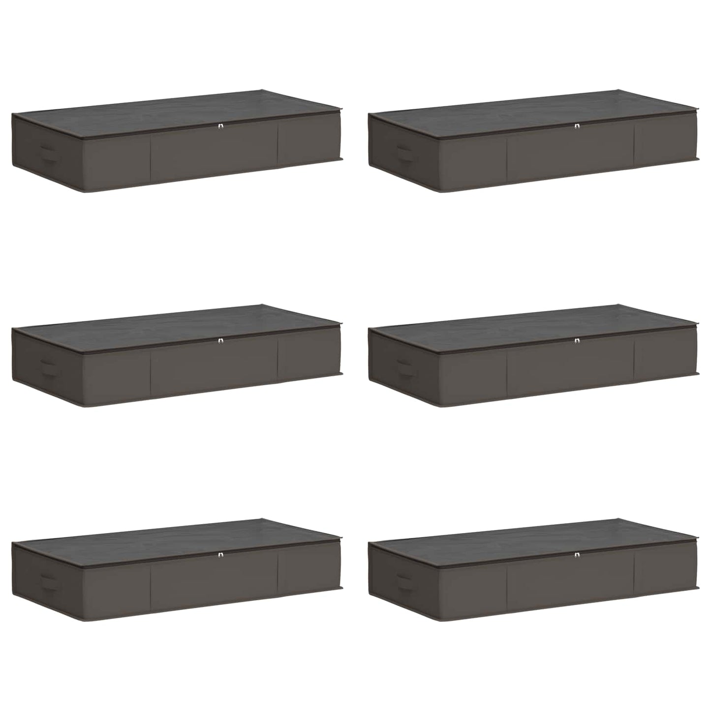 vidaXL Storage Box with Transparent Top Window 6 pcs Grey