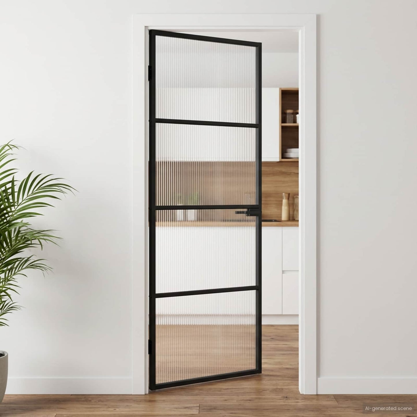 vidaXL Home Door 76 x 201.5 x 3.5 cm Aluminium and Tempered Glass