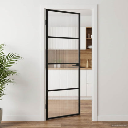 vidaXL Home Door 76 x 201.5 x 3.5 cm Aluminium and Tempered Glass