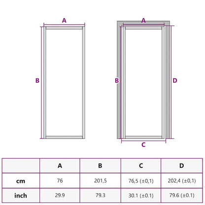 vidaXL Home Door 76 x 201.5 x 3.5 cm Aluminium and Tempered Glass
