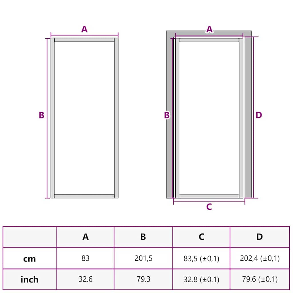 vidaXL Home Door 83 x 201.5 x 3.5 cm Aluminium and Tempered Glass