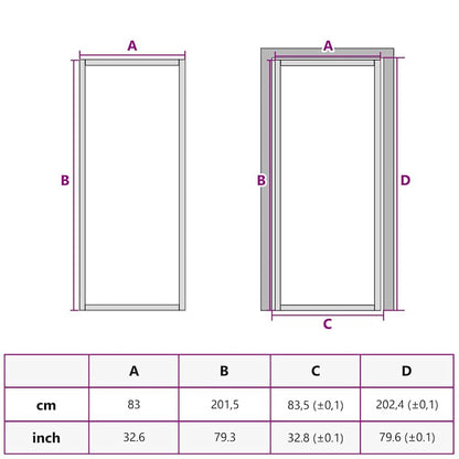 vidaXL Home Door 83 x 201.5 x 3.5 cm Aluminium and Tempered Glass