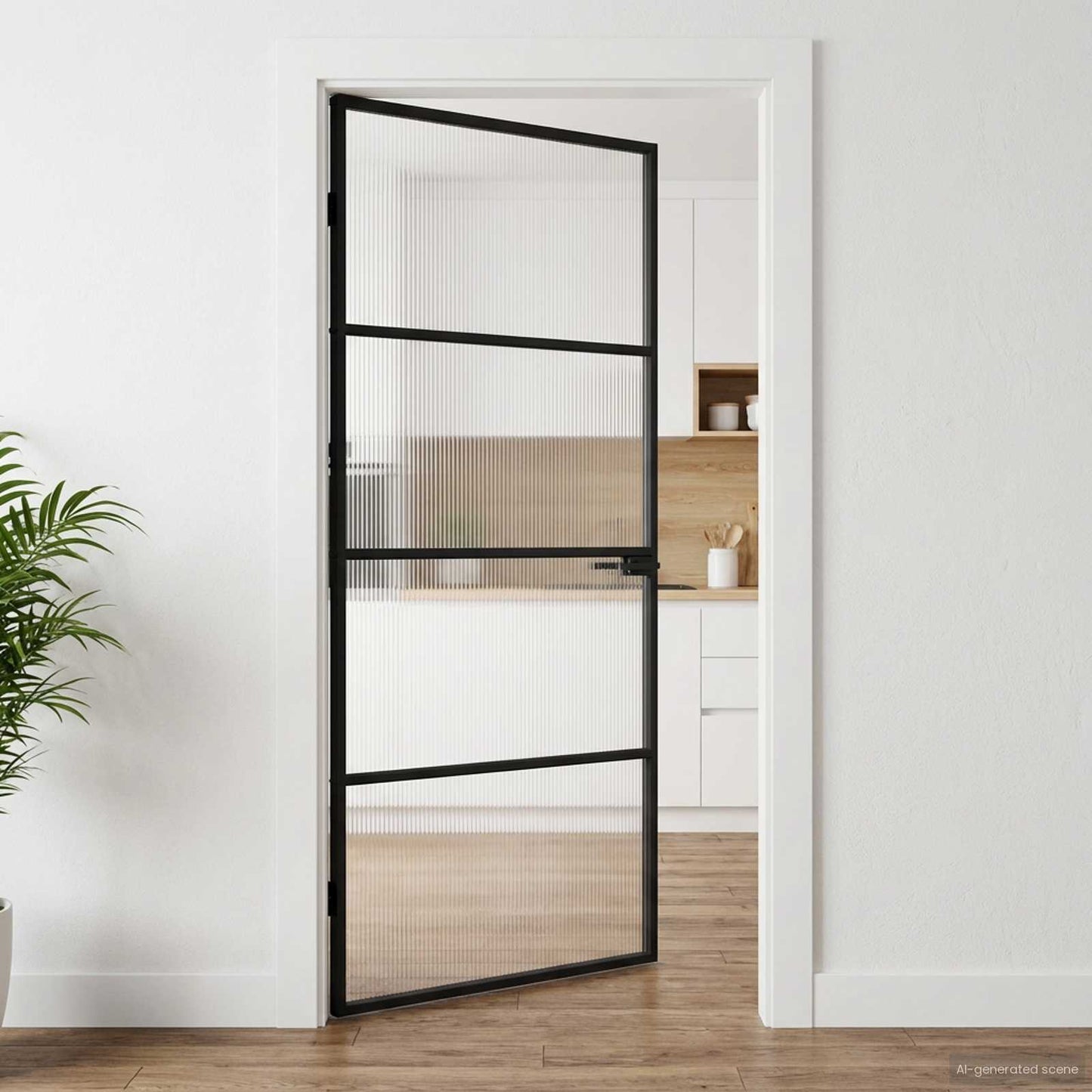 vidaXL Home Door 93 x 201.5 x 3.5 cm Aluminium and Tempered Glass