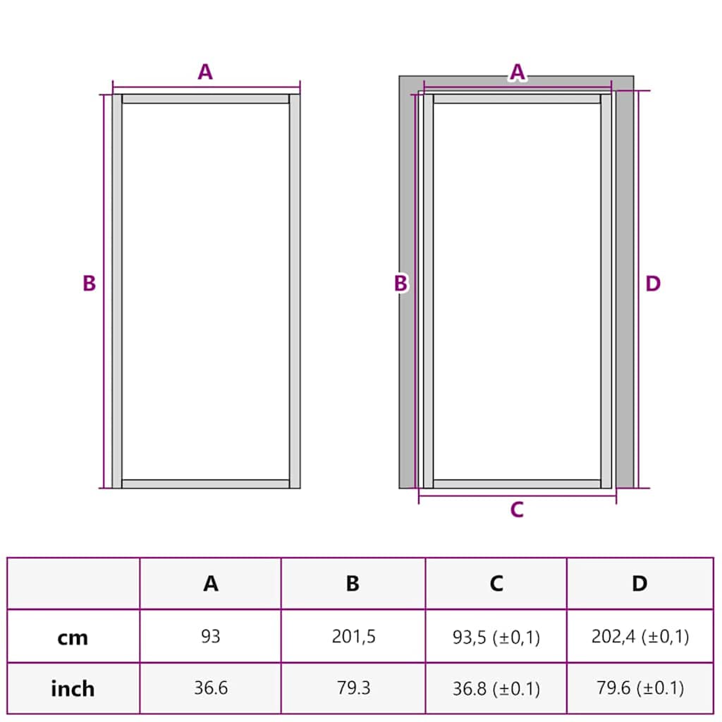 vidaXL Home Door 93 x 201.5 x 3.5 cm Aluminium and Tempered Glass