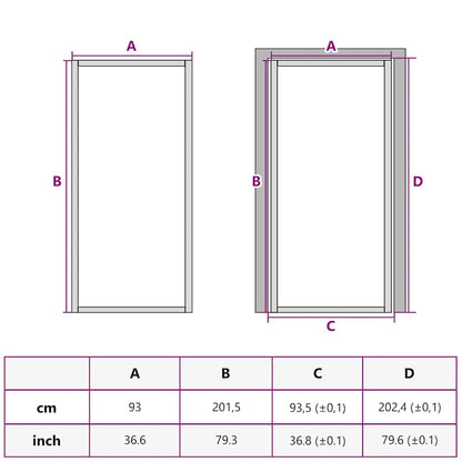 vidaXL Home Door 93 x 201.5 x 3.5 cm Aluminium and Tempered Glass