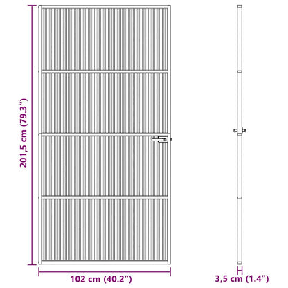 vidaXL Home Door 102 x 201.5 x 3.5 cm Aluminium and Tempered Glass