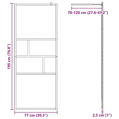 vidaXL Walk-in Shower Wall Black 80 x 195 x 0.5 cm Glass and Aluminium