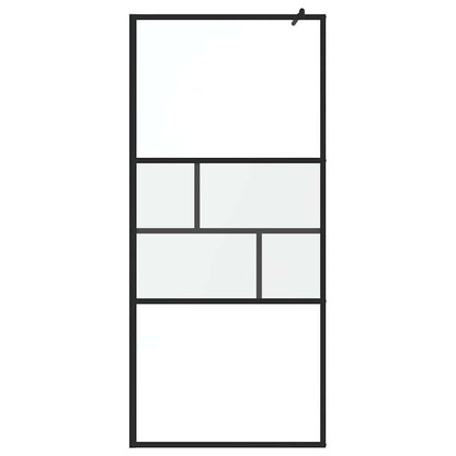 vidaXL Walk-in Shower Wall Black 90 x 195 x 0.5 cm Glass and Aluminium