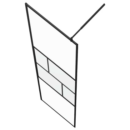 vidaXL Walk-in Shower Wall Black 90 x 195 x 0.5 cm Glass and Aluminium