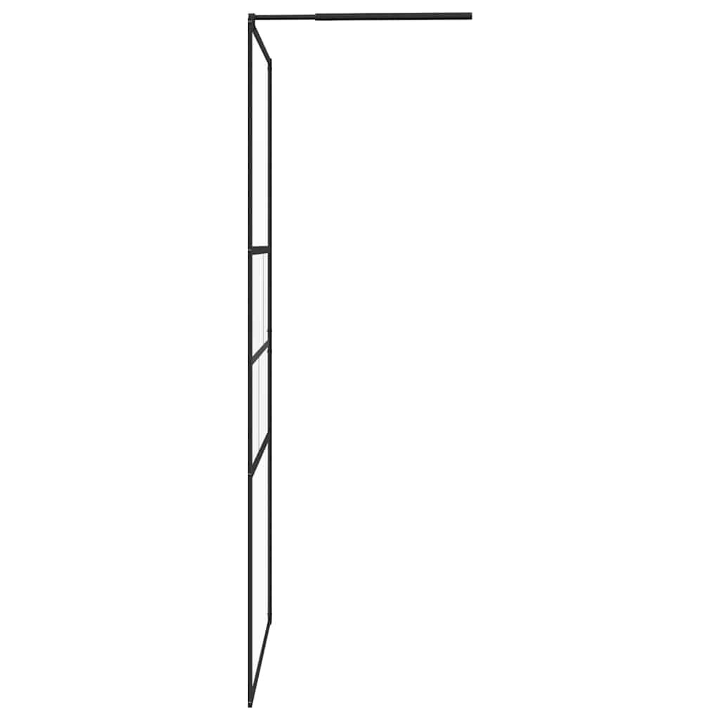 vidaXL Walk-in Shower Wall Black 115 x 195 x 0.5 cm