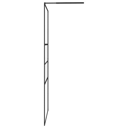 vidaXL Walk-in Shower Wall Black 115 x 195 x 0.5 cm