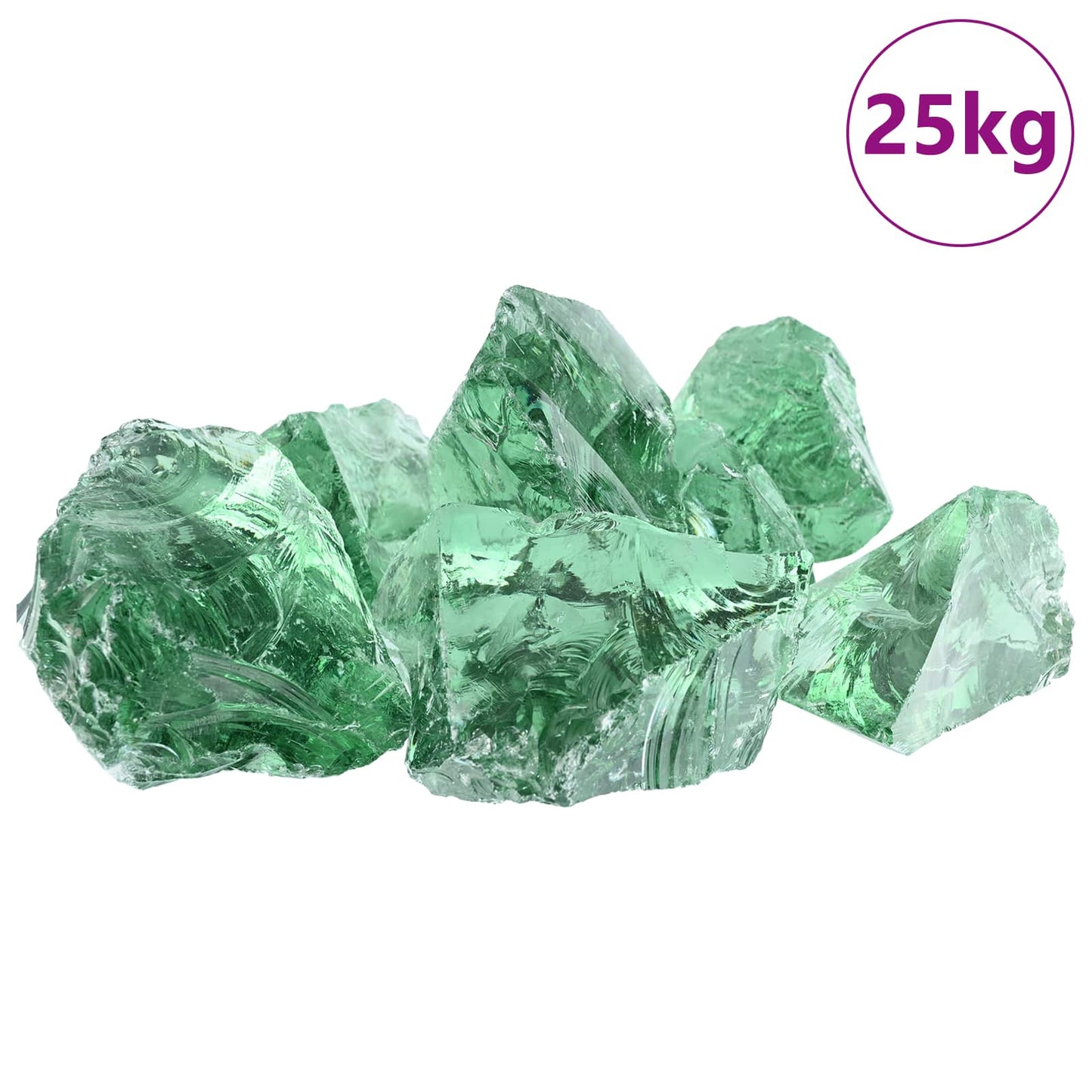 vidaXL Garden Stones Light Green 12 cm Glass