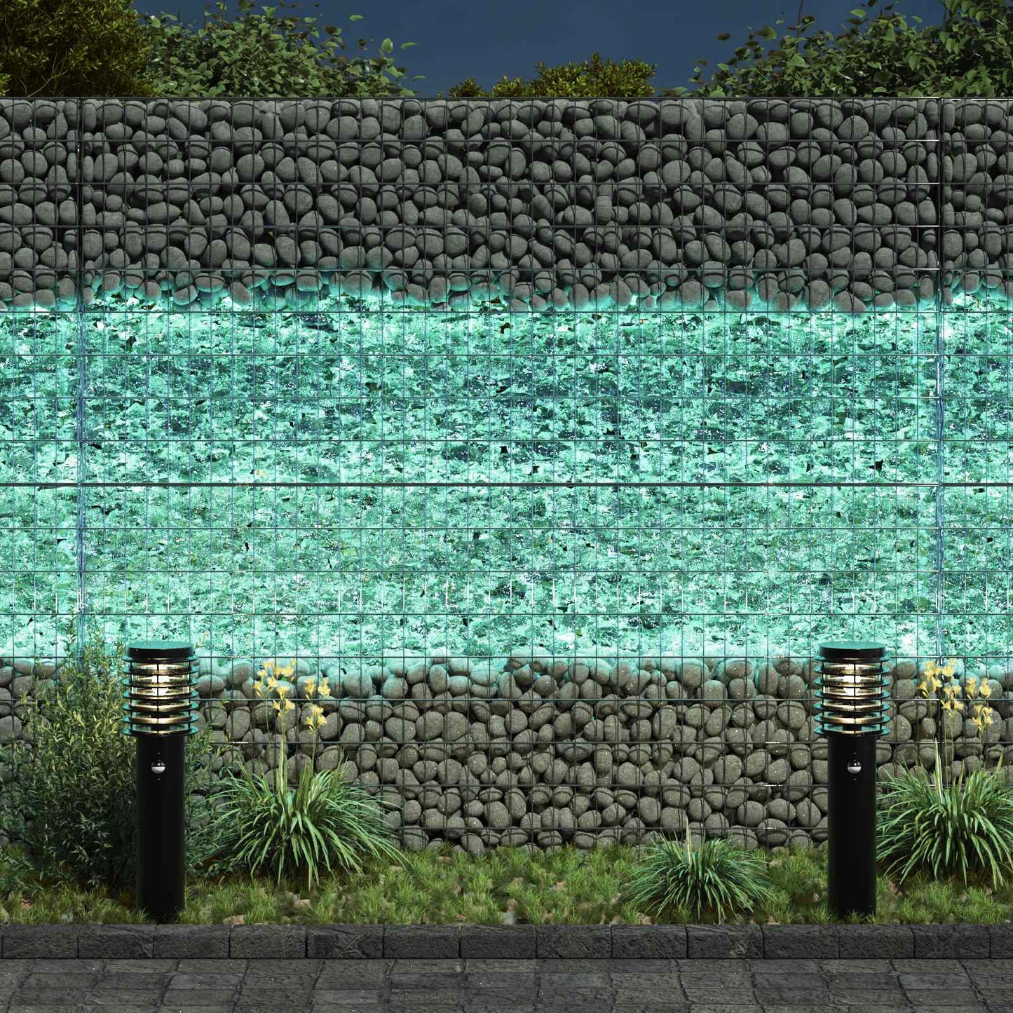 vidaXL Garden Stones Turquoise 12 cm Glass