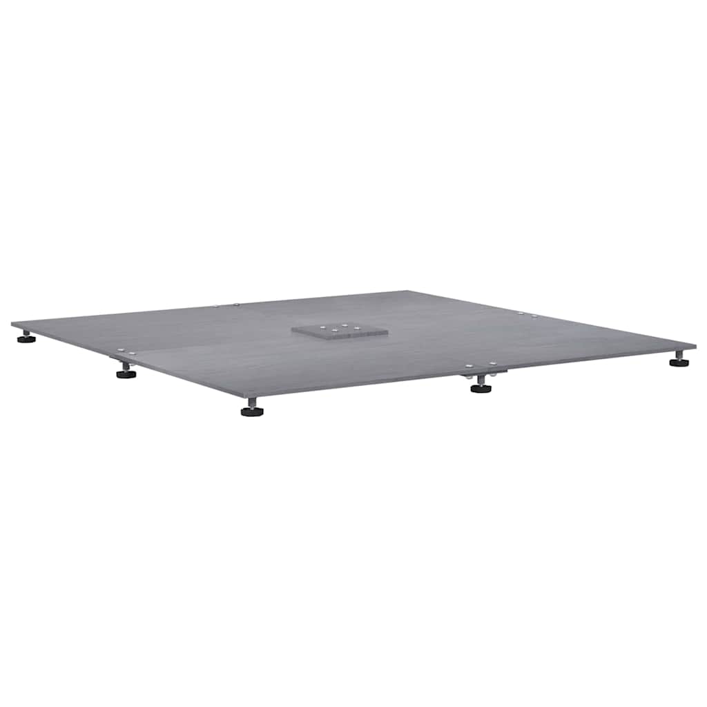 vidaXL Parasol Base Dark grey wood look 100 x 100 x 4 cm Steel