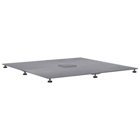 vidaXL Parasol Base Dark grey wood look 100 x 100 x 4 cm Steel