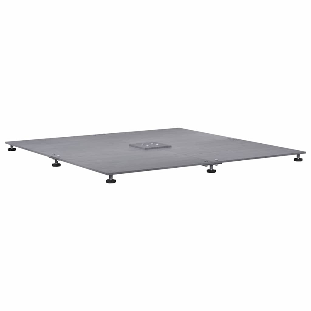 vidaXL Parasol Base Dark grey wood look 100 x 100 x 4 cm Steel