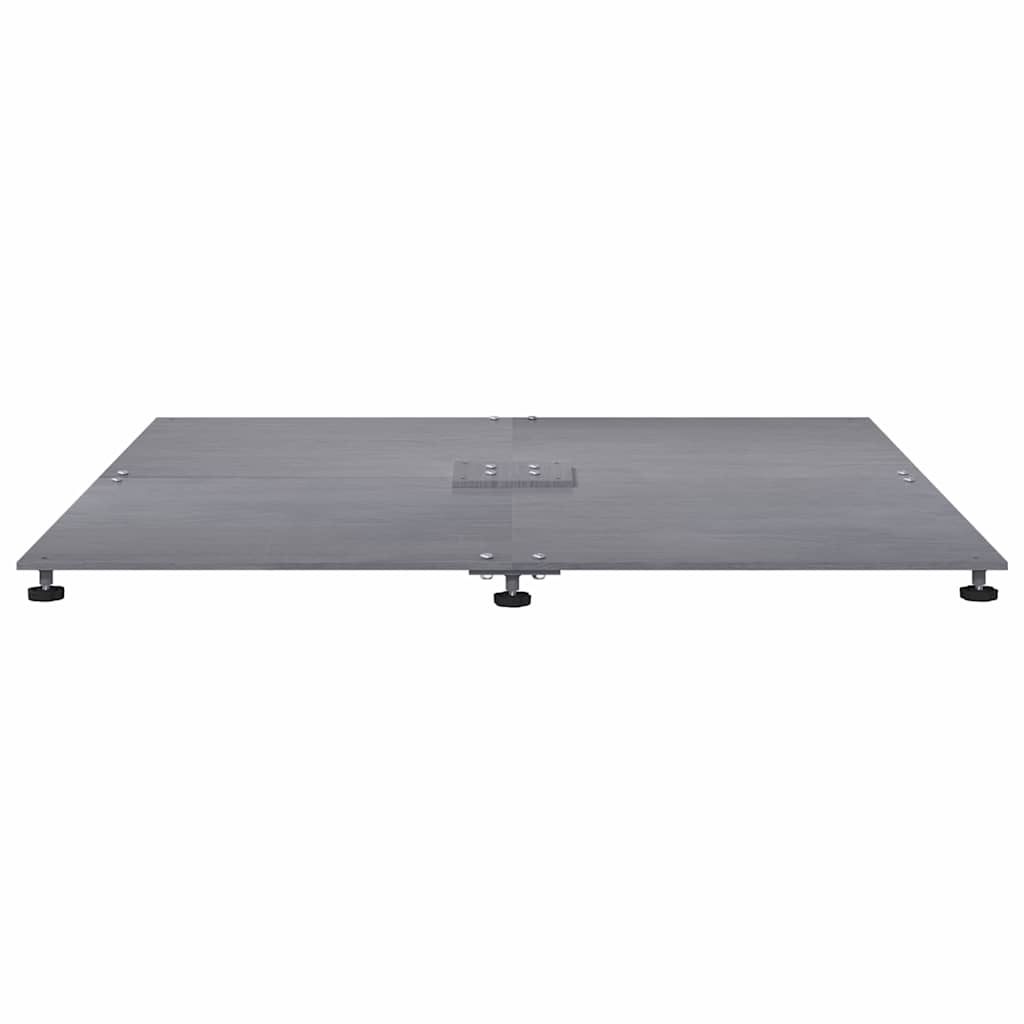vidaXL Parasol Base Dark grey wood look 100 x 100 x 4 cm Steel