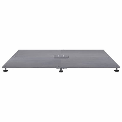 vidaXL Parasol Base Dark grey wood look 100 x 100 x 4 cm Steel