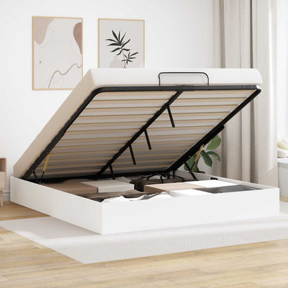 vidaXL Ottoman Bed Frame White 203 x 180 x 25 cm Engineered Wood