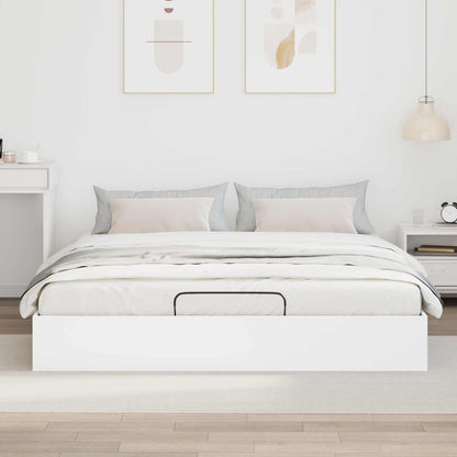 vidaXL Ottoman Bed Frame White 203 x 180 x 25 cm Engineered Wood