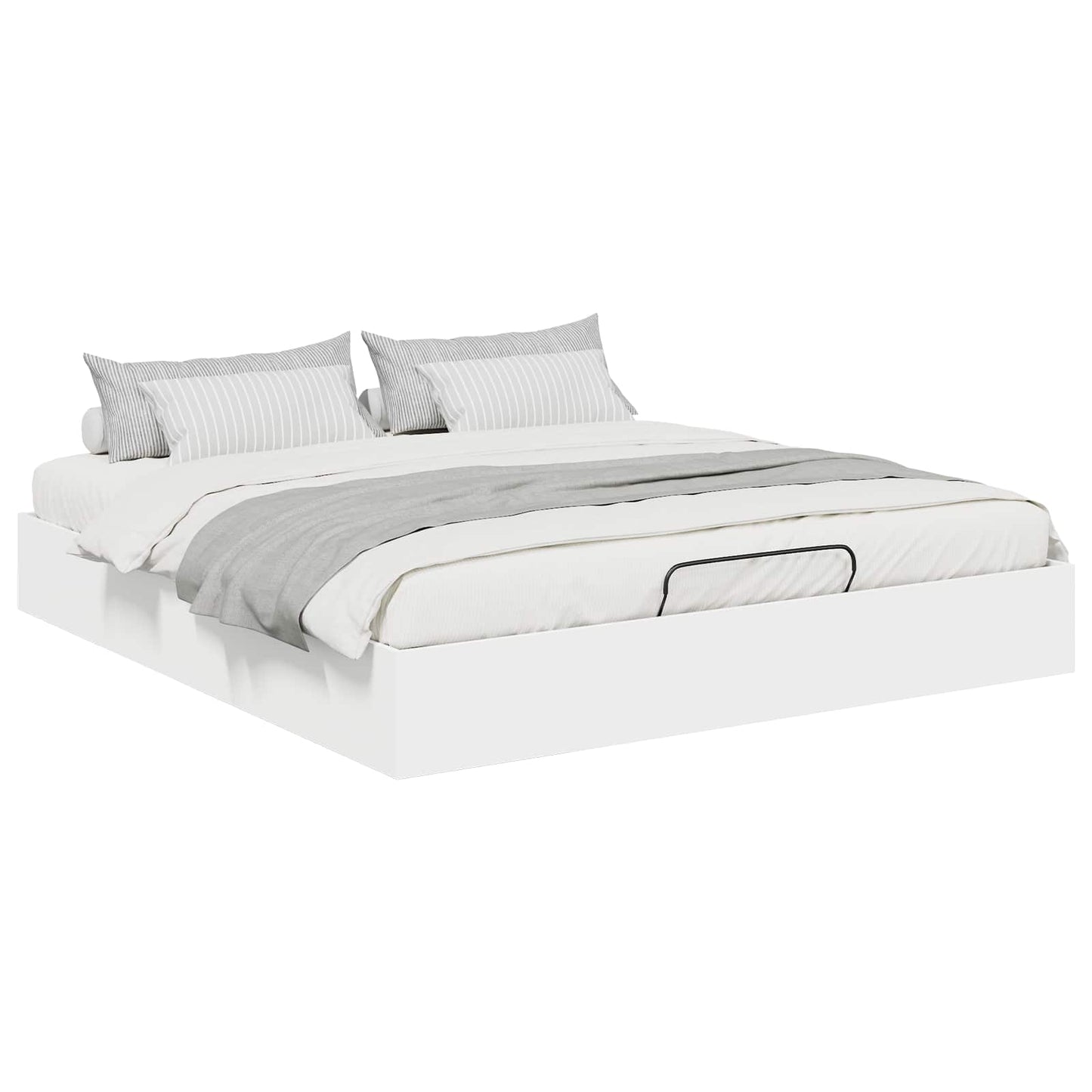 vidaXL Ottoman Bed Frame White 203 x 180 x 25 cm Engineered Wood