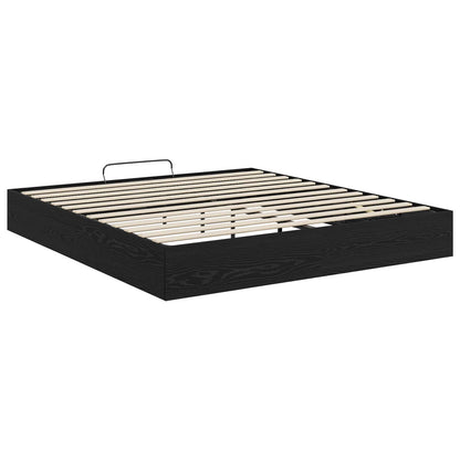 vidaXL Ottoman Bed Frame Black Oak 203 x 180 x 25 cm Engineered Wood