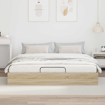 vidaXL Ottoman Bed Frame Sonoma Oak 203 x 180 x 25 cm Engineered Wood