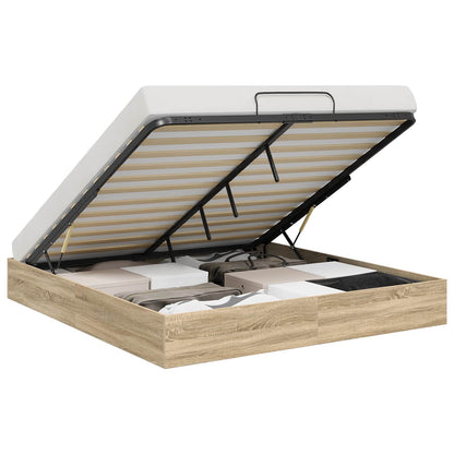 vidaXL Ottoman Bed Frame Sonoma Oak 203 x 180 x 25 cm Engineered Wood