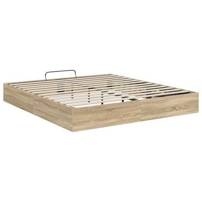 vidaXL Ottoman Bed Frame Sonoma Oak 203 x 180 x 25 cm Engineered Wood