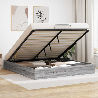 vidaXL Ottoman Bed Frame Grey Sonoma 203 x 180 x 25 cm Engineered Wood