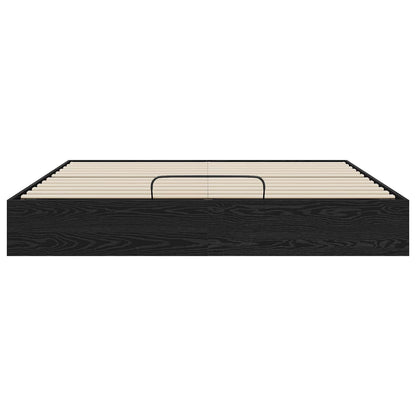 vidaXL Ottoman Bed Frame Black Oak 203 x 160 x 25 cm Engineered Wood