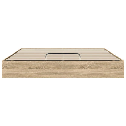 vidaXL Ottoman Bed Frame Sonoma Oak 203 x 160 x 25 cm Engineered Wood