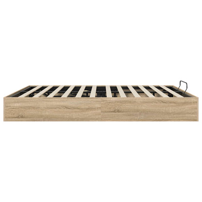 vidaXL Ottoman Bed Frame Sonoma Oak 203 x 160 x 25 cm Engineered Wood