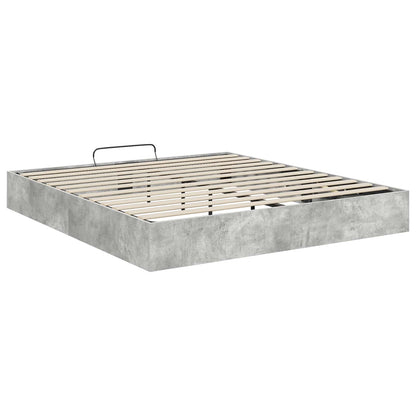 vidaXL Ottoman Bed Frame with Storage Concrete Grey 203 x 160 x 25 cm