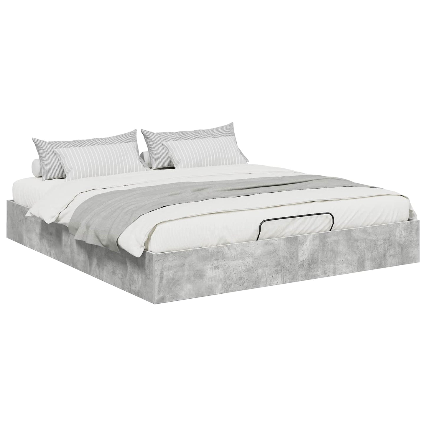 vidaXL Ottoman Bed Frame with Storage Concrete Grey 203 x 160 x 25 cm
