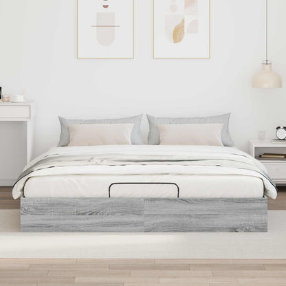 vidaXL Ottoman Bed Frame Grey Sonoma 203 x 160 x 25 cm Engineered Wood