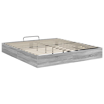 vidaXL Ottoman Bed Frame Grey Sonoma 203 x 160 x 25 cm Engineered Wood