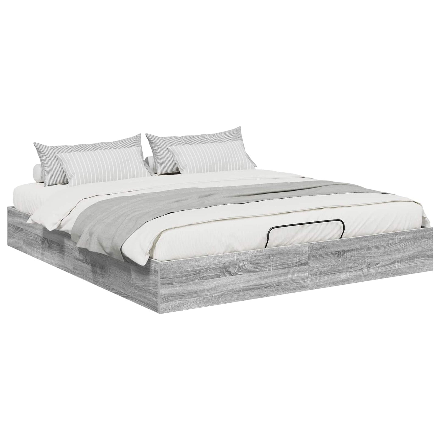 vidaXL Ottoman Bed Frame Grey Sonoma 203 x 160 x 25 cm Engineered Wood