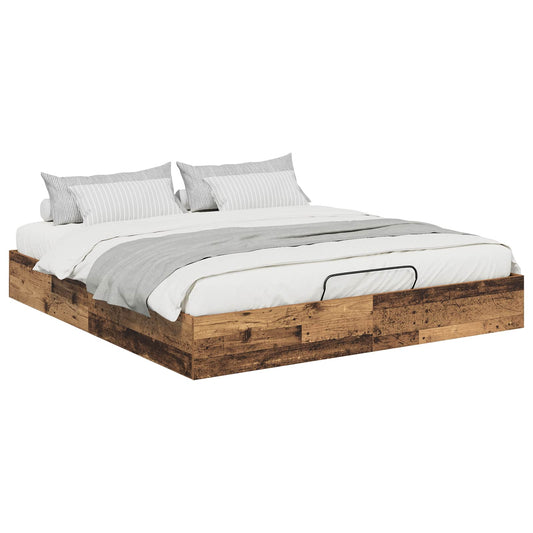 vidaXL Ottoman Bed Frame Old Wood 160 x 200 cm Engineered Wood