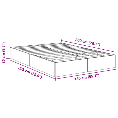 vidaXL Ottoman Bed Frame White 203 x 140 x 25 cm Engineered Wood