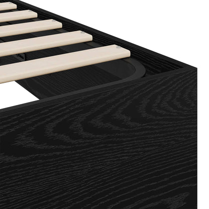 vidaXL Ottoman Bed Frame Black Oak 203 x 140 x 25 cm Engineered Wood
