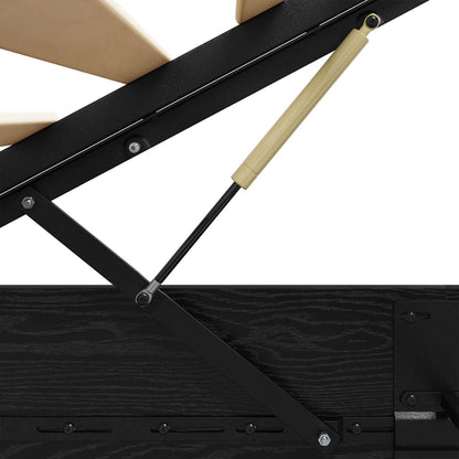 vidaXL Ottoman Bed Frame Black Oak 203 x 140 x 25 cm Engineered Wood