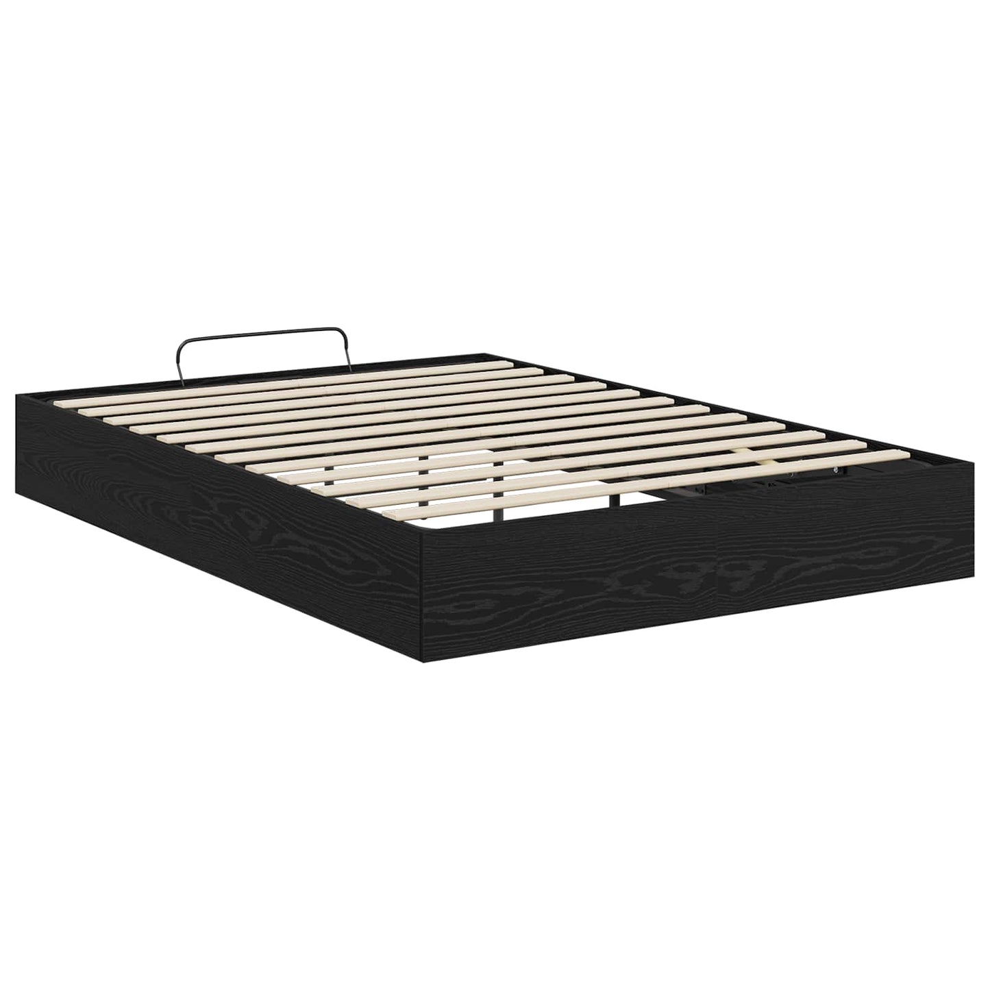 vidaXL Ottoman Bed Frame Black Oak 203 x 140 x 25 cm Engineered Wood