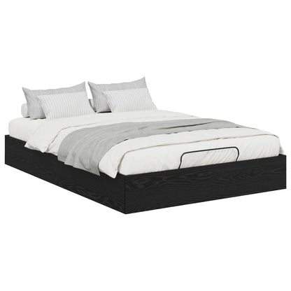 vidaXL Ottoman Bed Frame Black Oak 203 x 140 x 25 cm Engineered Wood
