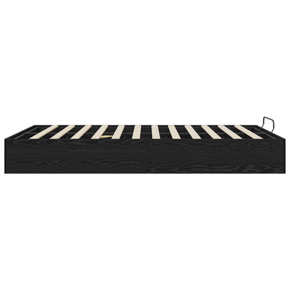 vidaXL Ottoman Bed Frame Black Oak 203 x 140 x 25 cm Engineered Wood