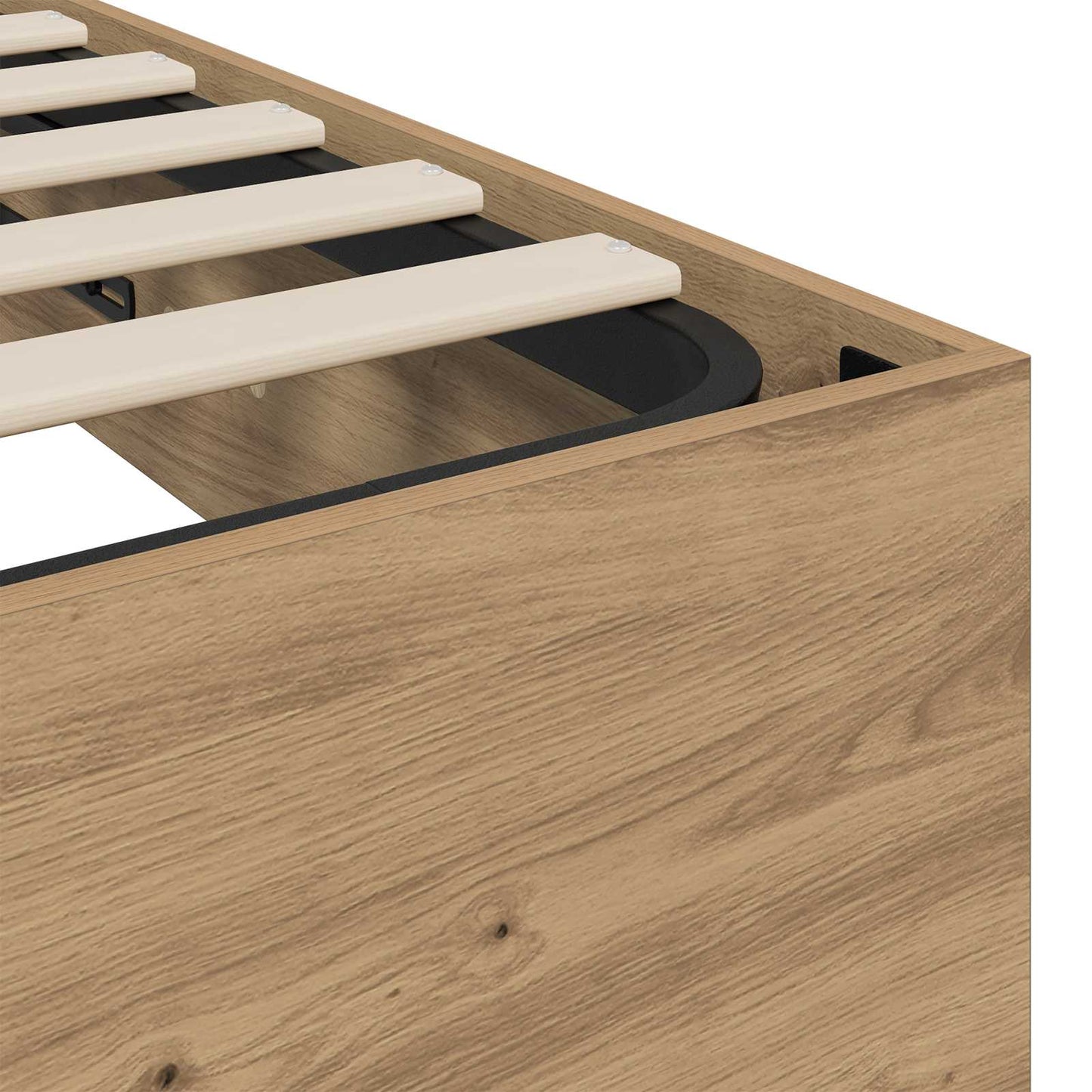 vidaXL Ottoman Bed Frame Artisan Oak 203 x 140 x 25 cm Engineered Wood