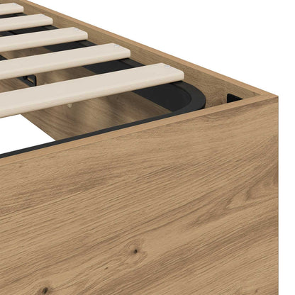vidaXL Ottoman Bed Frame Artisan Oak 203 x 140 x 25 cm Engineered Wood